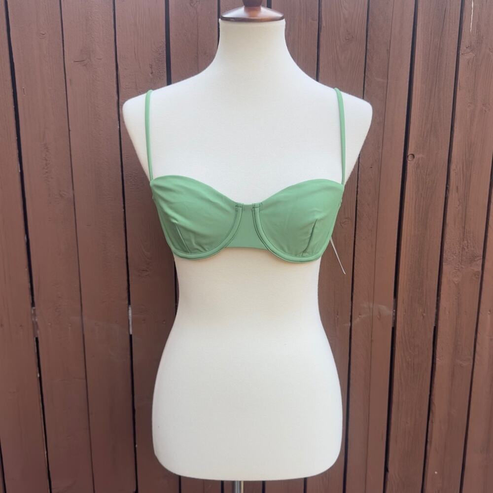 J. Crew | NWT Size 34C Green Balconette Underwire Bikini Top Style BX612